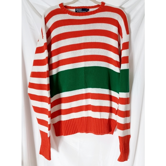 Vintage 1992 Polo Ralph Lauren Sailing Striped Sweater - Picture 1 of 7